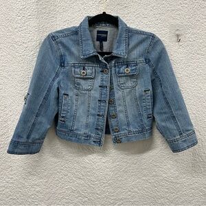 Highway Jeans m women’s blue denim crop jacket, 3/4 sleeves,